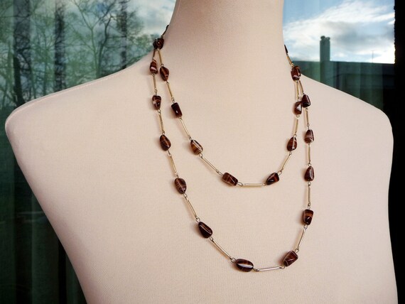 Art deco 1930s necklace, Faux Agate Bead Necklace… - image 10