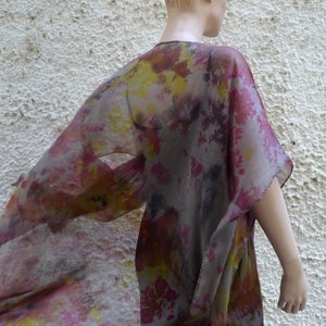 Festival floral cover up kimono, Art to wear jacket, Color Kimono woman, One of a kind kimono, Painted Kimono Top Cardigan, S M L Plus Size