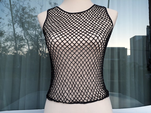 Beaded fishnet top sales