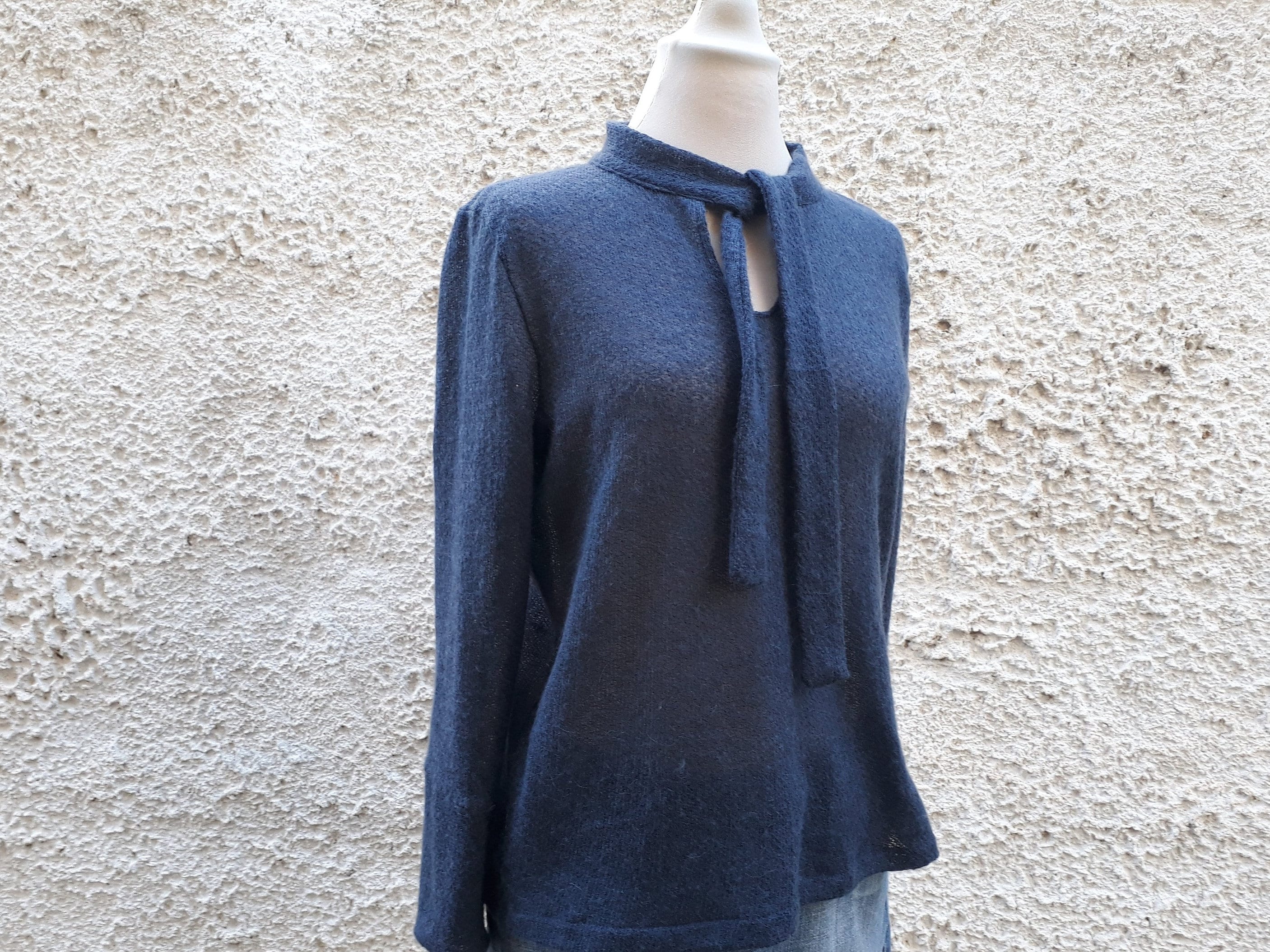 Bow Tie Top Pdf Sewing Pattern, Pdf Pattern Knit Blouse With a Long ...