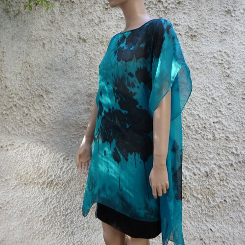 Unique dress for women, Silk kimono dress, Wearable art clothing, Handpainted dress, Party kaftan dress, Light summer dress, shops Boho chic dress