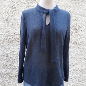 Bow Tie Top Pdf Sewing Pattern, Pdf Pattern Knit Blouse With a Long ...