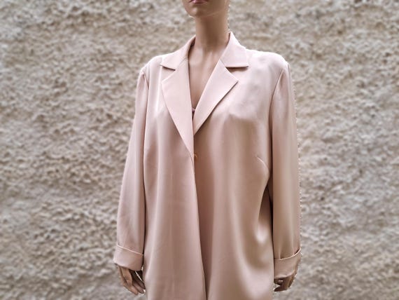 Vintage Kate Hill pink 100% Silk jacket blazer wo… - image 1