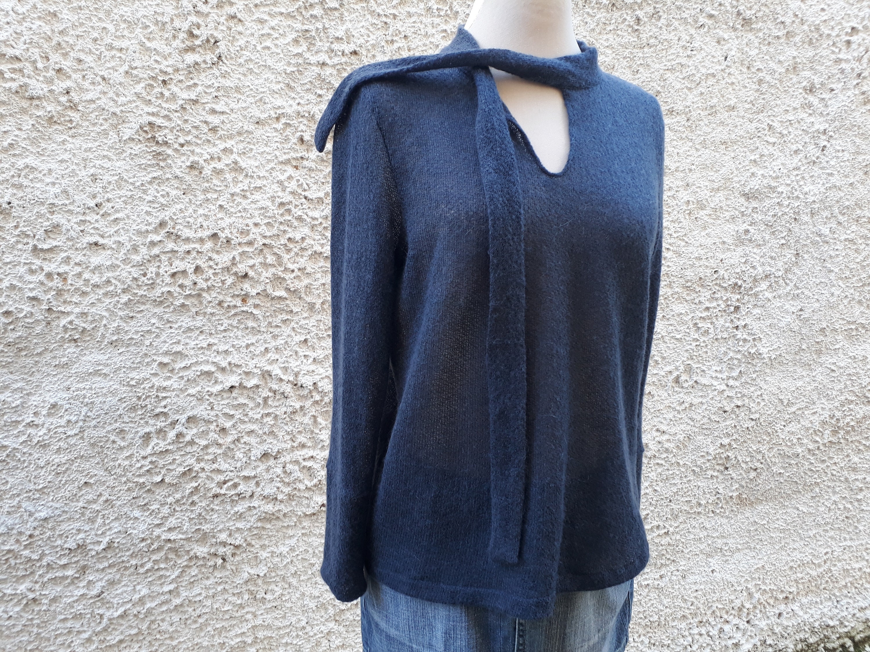 Bow Tie Top Pdf Sewing Pattern, Pdf Pattern Knit Blouse With a Long ...