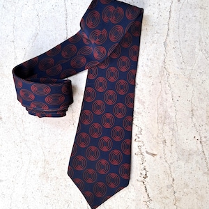 Classic timeless blue office silk necktie, Vintage gift accessory tie for men, Perfect anniversary cravate tie gift for him