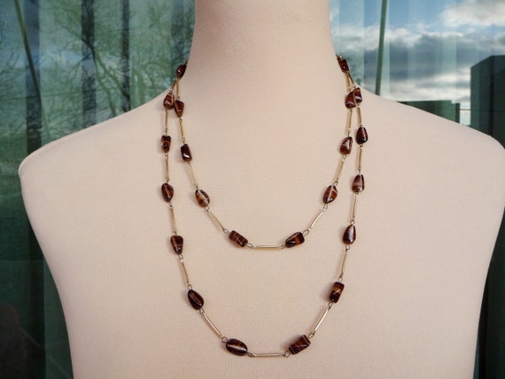 Art deco 1930s necklace, Faux Agate Bead Necklace… - image 9