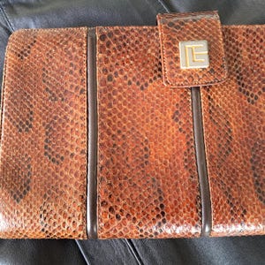 Vintage 1980s Snakeskin Evening Clutch – Elegant Wedding Guest & Anniversary Bag