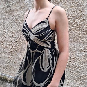 Black silk midi dress, chain strap dress, vintage formal dress, wedding guest outfit, cocktail party dress, elegant evening wear