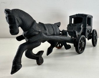 Vintage Cast Iron Horse and Coach