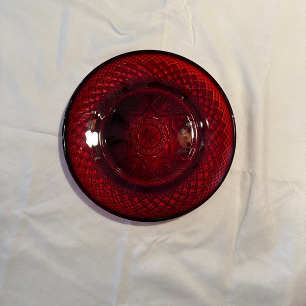Vintage Antique Ruby Red CRISTAL D'ARQUES 8" Plates