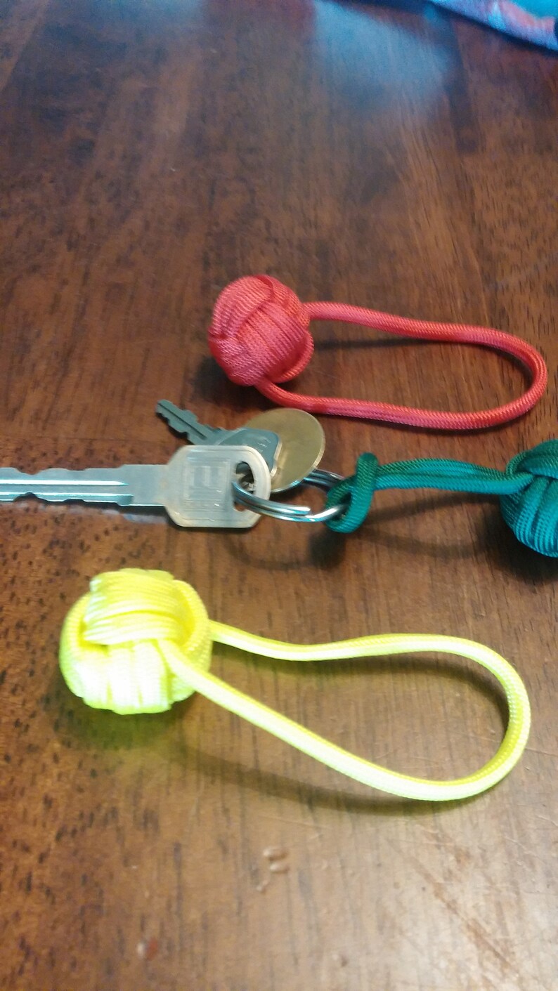 Paracord Monkey Fist Keychain/zipper Pull Custom Made to Your Colors Etsy