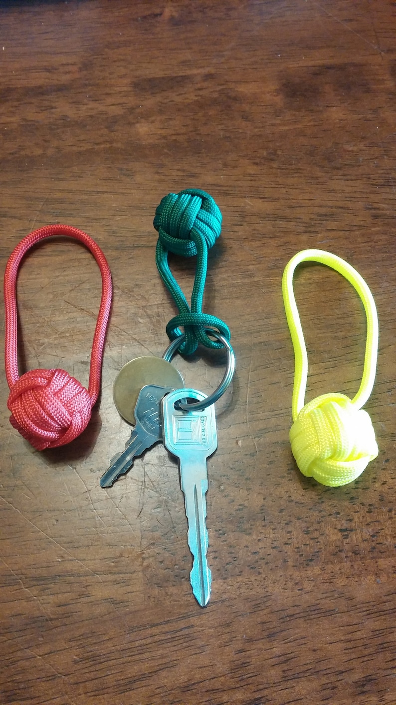 Paracord Monkey Fist Keychain/zipper Pull Custom Made to Your Colors Etsy