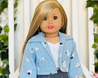 Crop Collared Jacket -   Made to Fit 18 inch Dolls