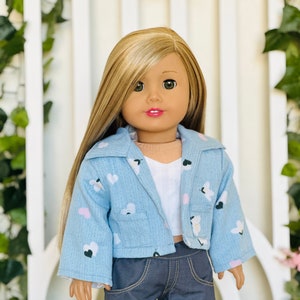Crop Collared Jacket -   Made to Fit 18 inch Dolls