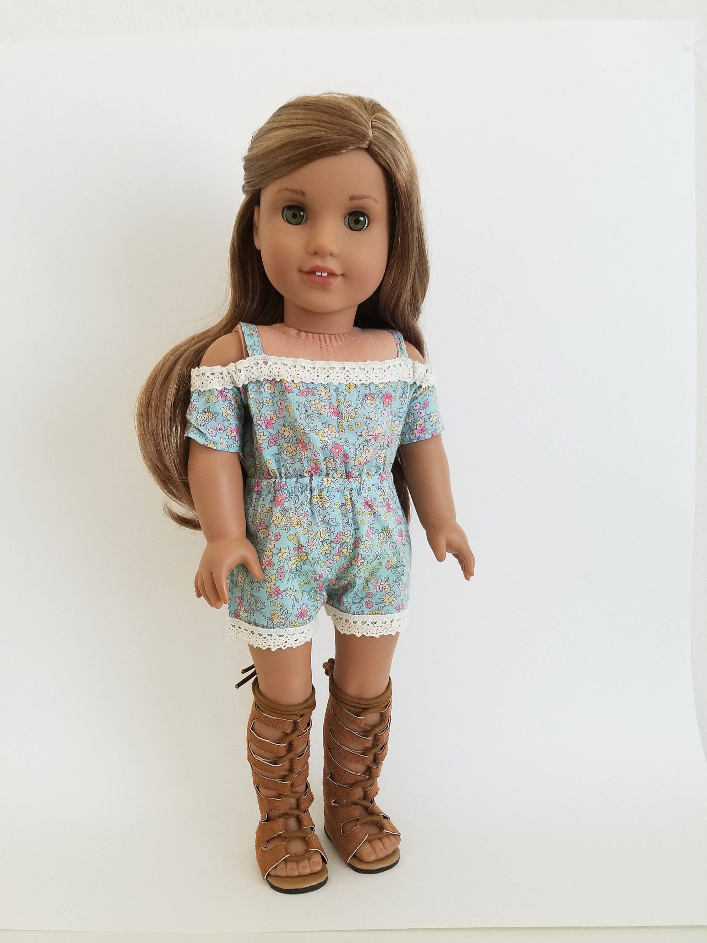 Off Shoulder Romper with Lace Trim for American Girl Dolls | Etsy