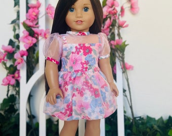 Bubble bloemenjurk voor poppen van 18 inch, zoals American Girl Dolls
