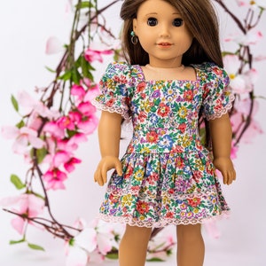 Square Neckline Layered Dress for 18" Dolls such as American Girl