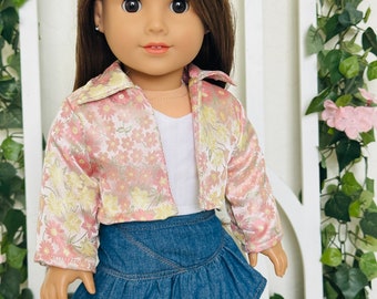 Crop Collared Jacket -   Made to Fit 18 inch Dolls