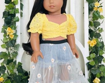 Tulle Skirt and Chambray Shorts for  18" Dolls such as American Girl