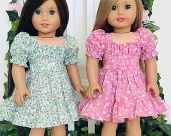 Robe florale en jacinthe pour poupées de 18 pouces (American Girl®, par exemple)