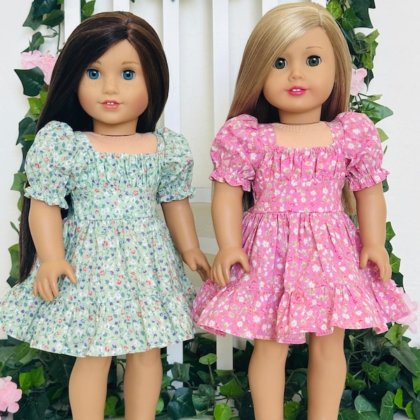 Robe florale en jacinthe pour poupées de 18 pouces (American Girl®, par exemple)