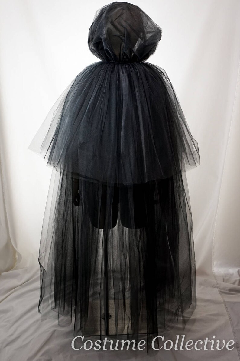 Long Tulle Cape with Hood Halloween Costume for Witch Etsy Long Tulle Cape with Hood Halloween Costume for Witch Etsy