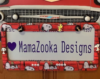 Snoopy House 3D License Plate Frame by MamaZooka Designs