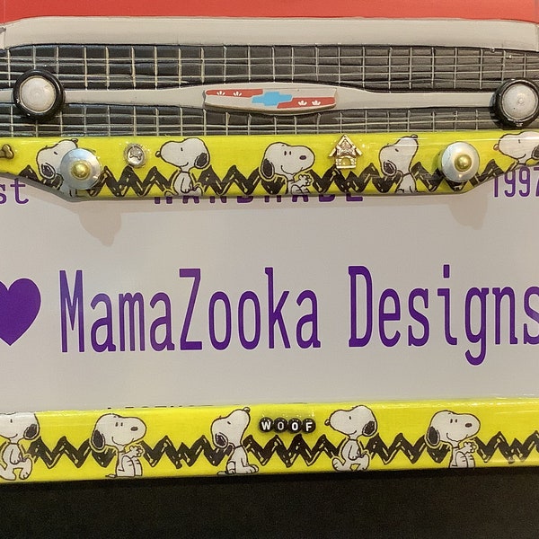 License Plate Frames Peanuts Etsy