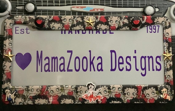Handmade Many Betty Boop 3D License Plate Frame by Mamazooka