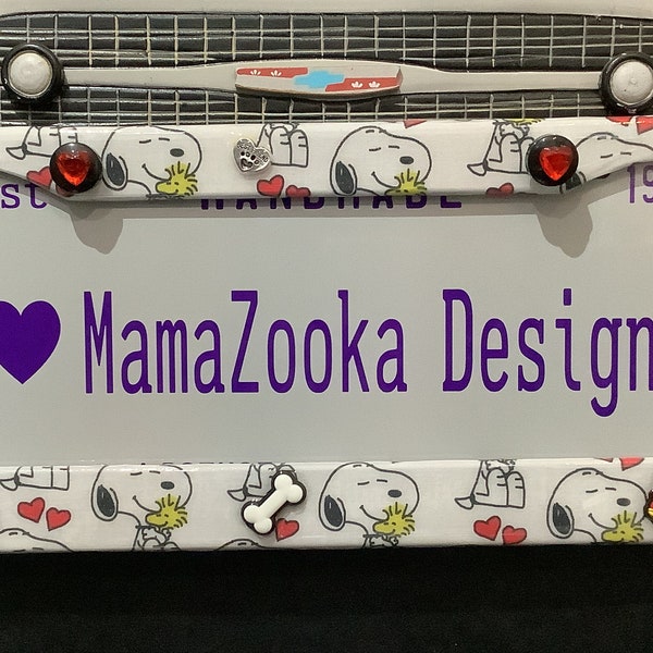 Snoopy License Plate Frames Etsy