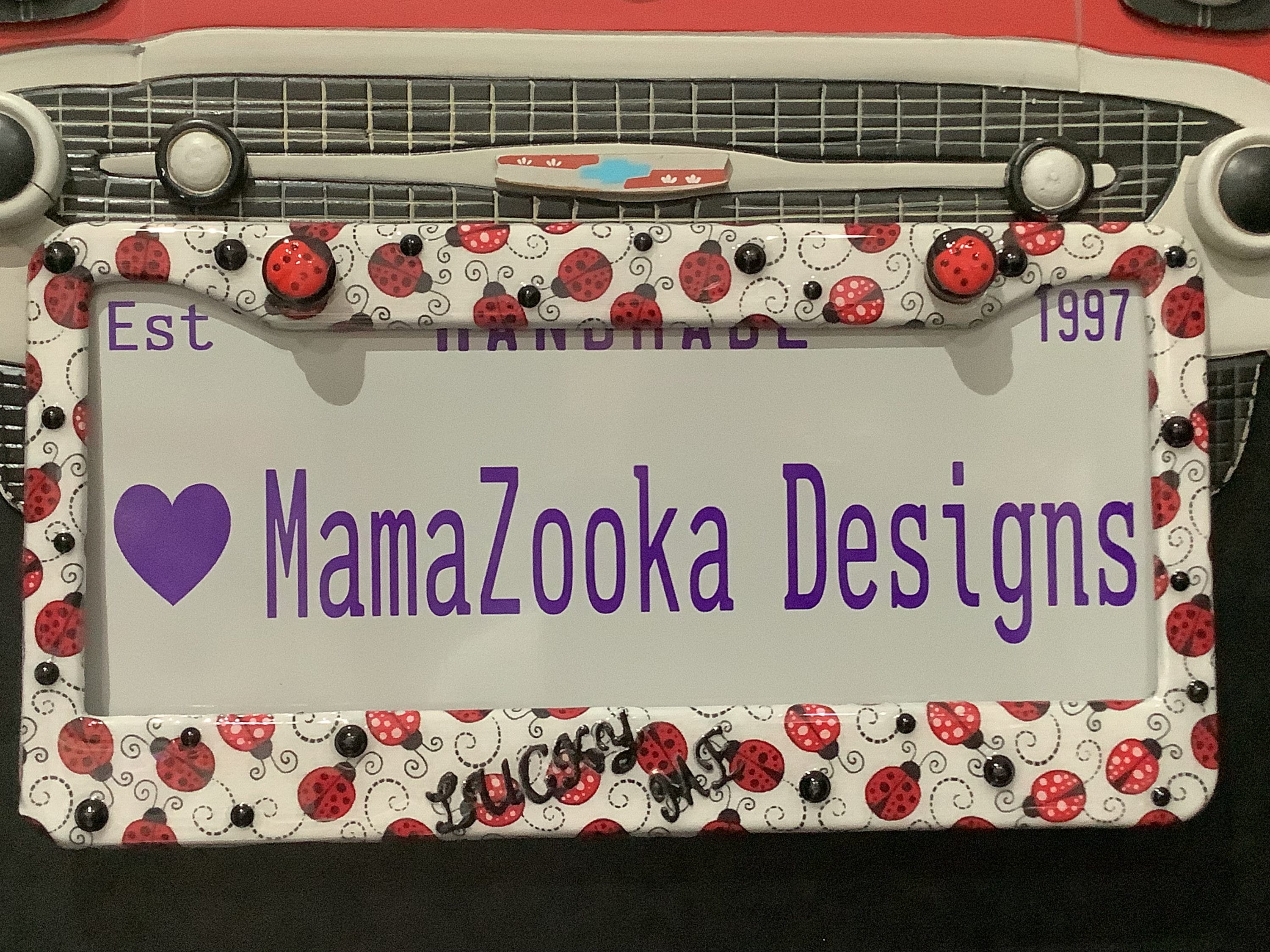 2月末出品終了予定プロロゴDIMENSION R2 143 asset tag有 Handmade Ladybugs 3D License Plate Frame by Mamazooka Designs - Etsy