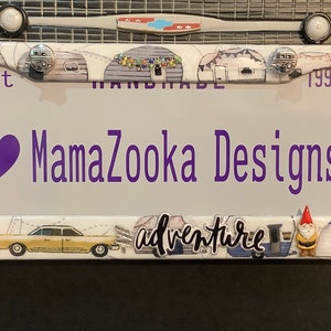 Camper Camping Glamping Travel 3D License Plate Frame by MamaZooka Designs