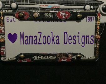 Handmade San Francisco 49ers 3D License Plate Frame by MamaZooka Designs