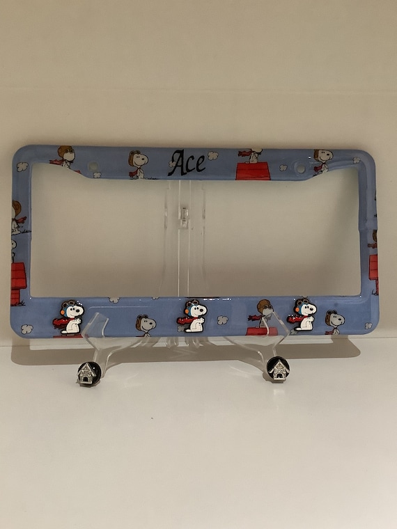 Handmade Snoopy Flying Ace 3D License Plate Frame by Mamazooka