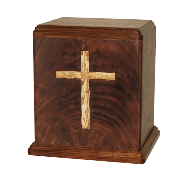 Walnut Cross Wood Cremation Urn
