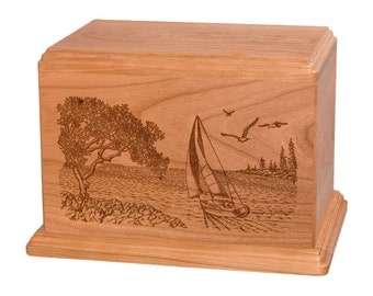 Natural Cherry Soft Breezes Wood Cremation Urn