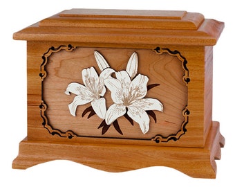 Mahogany Lilies Ambassador Wood Cremation Urn