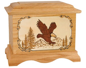 Oak Eagle Ambassador Wood Cremation Urn