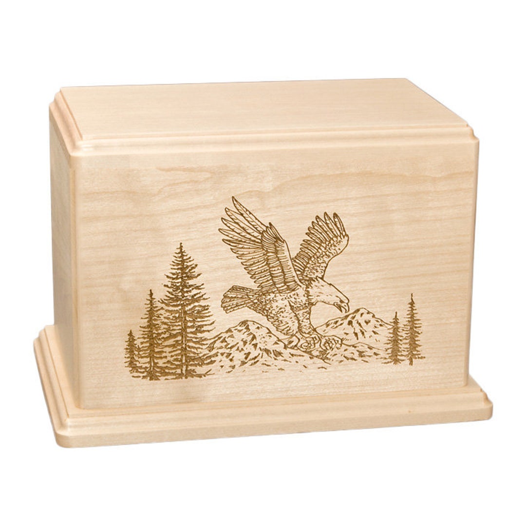 Maple Eagle Wood Cremation Urn Etsy