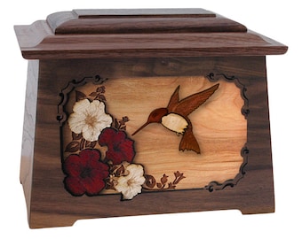 Walnut Hummingbird Astoria Wood Cremation Urn