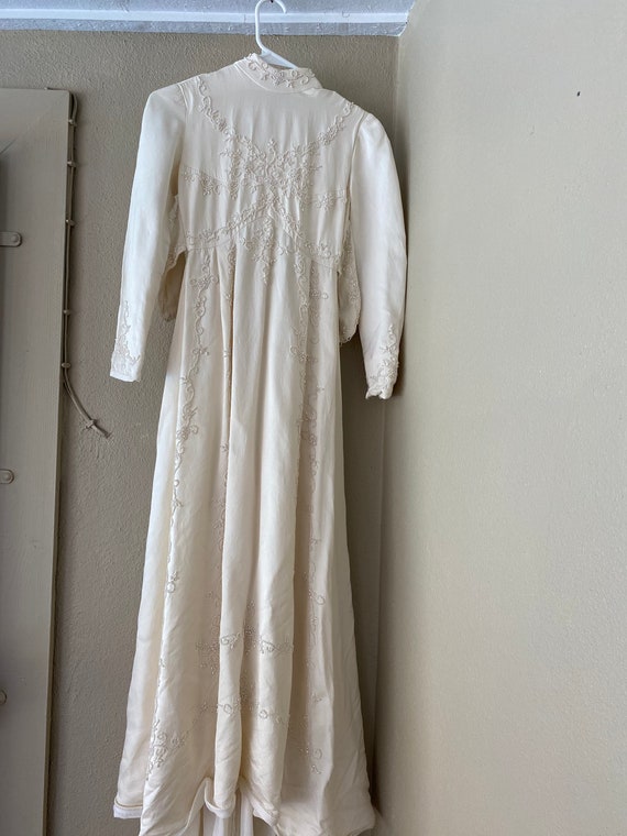 Antique silk beaded gown - image 6