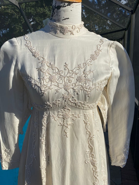 Antique silk beaded gown - image 2