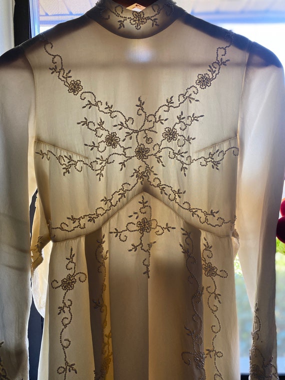 Antique silk beaded gown - image 1