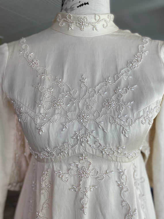 Antique silk beaded gown - image 8