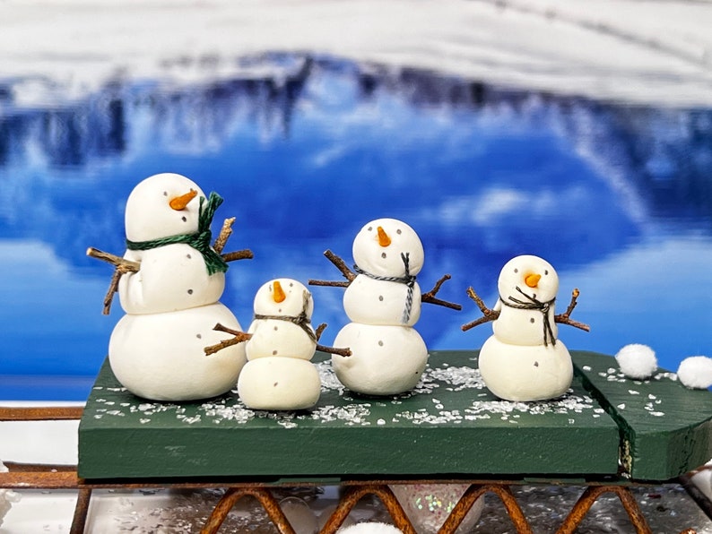 Handmade Custom Christmas Snowman Winter Holiday Family Set of 4 Perfect Gift image 3