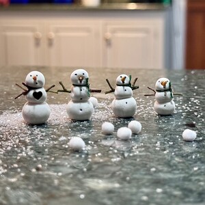 Handmade Custom Christmas Snowman Winter Holiday Family Set of 4 Perfect Gift image 5