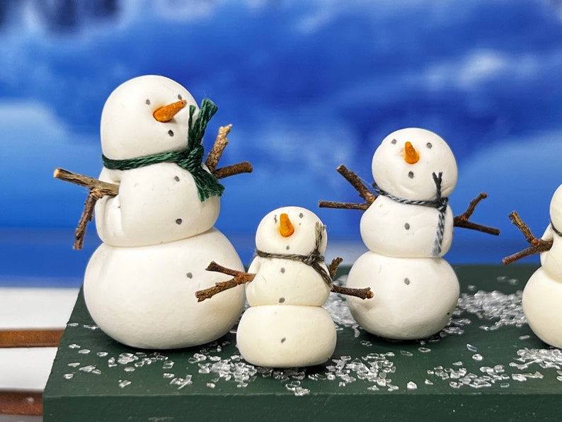 Handmade Custom Christmas Snowman Winter Holiday Family Set of 4 Perfect Gift image 8