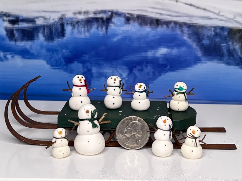 Handmade Custom Christmas Snowman Winter Holiday Family Set of 4 Perfect Gift image 1