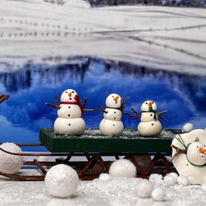 Handmade Custom Christmas Snowman Winter Holiday Family Set of 4 Perfect Gift image 4