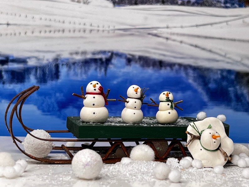 Handmade Custom Christmas Snowman Winter Holiday Family Set of 4 Perfect Gift image 4